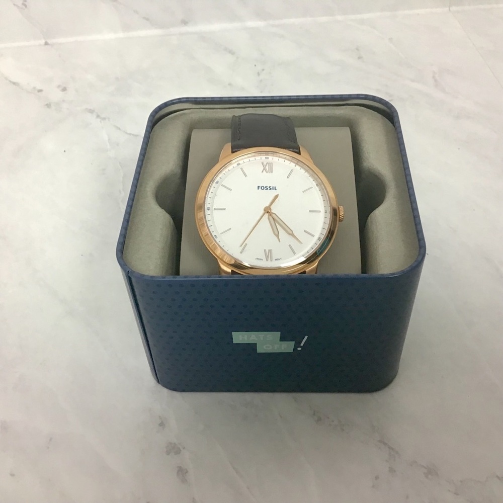 Men’s Fossil The Minimalist 3h Watch Leather/Gold